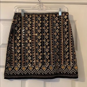 Sequin embroidered mini skirt
